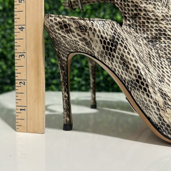 MICHAEL KORS Leather Snake Skin Print Slingbacks 4” High Heels - Picture 12 of 15